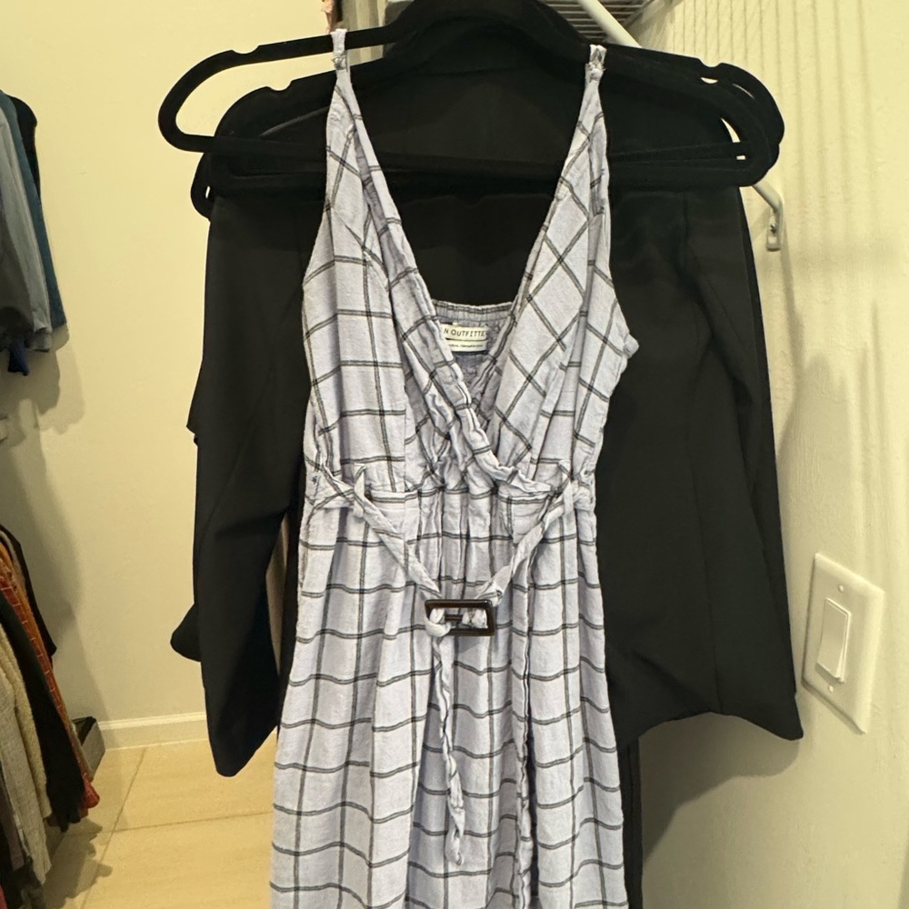 Urban Outfitters Blue Plaid Mini Dress